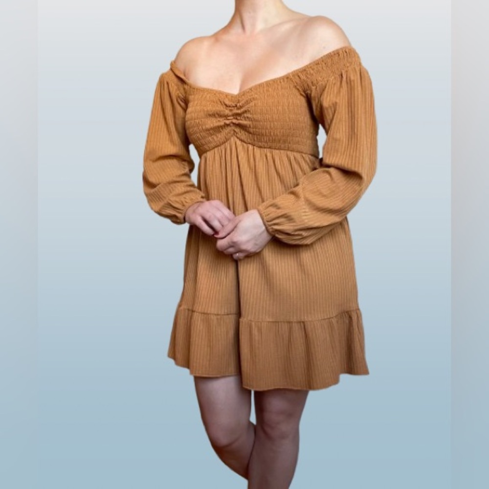 Square Neck Smocked Babydoll Mini Dress